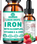 WellVeraVida Liquid Iron Supplement W/Vitamin C, B-Complex, High Potency Iron Liquid W. Multivitamin, Vegan Iron Drops For Women, Kids, Chelate Liquid Iron Supplement For Anemia, Fatigue, Red Blood Cell Support
