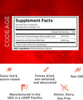 Codeage Grass Fed Beef Cartilage Supplement - ze Dried Non-Defatted Desiccated Beef Tracheal Bovine Cartilage & Liver Pills Pasture Raised Argentina Beef Vitamins - Non-GMO -180 Capsules