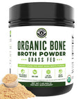 Left Coast Performance Organic Bone Broth Protein Powder from Grass Fed Beef - USDA Certified Organic Single Ingredient Rich in Collagen Glucosamine No Additives Perfect for Carnivore Paleo and Keto Diets 16oz