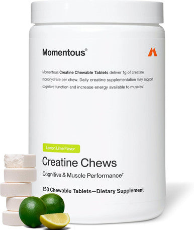 Momentous Creatine Chews - Creatine Monohydrate - Supports Strength Lean Muscle & Recovery for Men & Women - NSF Certified for Sport - 150 Chewable Tablets