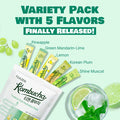 Teazen Kombucha Tea Tropical Zest Hydration Variety Pack - 20 Sticks 5 Flavor (Lemon Pineapple Korean Plum Shine Muscat Green Mandarin-Lime)