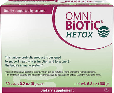 OMNiBiOTiC HETOX Probiotic Liver Detox Bifidobacterium Lactobacillus Probiotic Supplement Hypoallergenic GutLiver Support NonGMO Detox Cleanse for Men and Women 30 Daily Packets