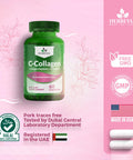 Herbevia C-Collagen Hydrolyzed Collagen Capsule & Vitamin C Glowing Skin Healthy Hair Nails & Joints | Anti-Aging Supplement for Adults Halal Certified GMO-Free 60 Capsules