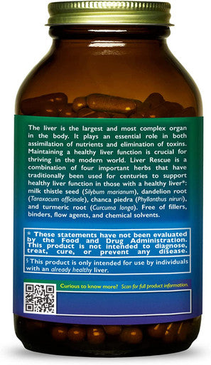 HealthForce SuperFoods Liver Rescue - 360 VeganCaps - All-Natural Liver Regenerator Supplement with Milk Thistle & Dandelion Root - Gluten Free - 180 Servings