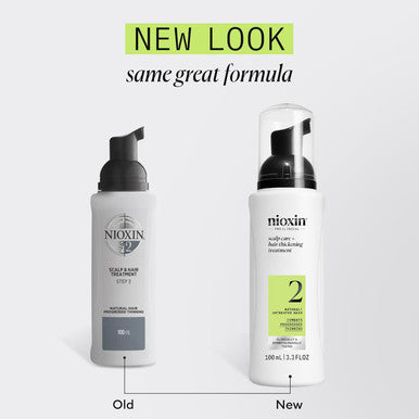 Nioxin System 2 Scalp Care + Hair Thickening Leave-In Treatment, For Natural Hair with Progressed Thinning, Boost Hair Density Against Breakage with Niacinamide & Biotin