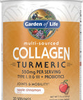 Garden of Life Multi-Sourced Protein Hydrolyzed Collagen Peptides Powder Supplements For Women Men Joints Mobility Apple Cinnamon Turmeric 20 Servings 7.76 Oz