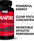 Force Factor LeanFire Ultimate Pre Workout Energy Pills for Men and Women with L-Theanine and Green Tea Extract to Boost Energy Enhance Focus and Improve Athletic Performance 180 Capsules (3-Pack)
