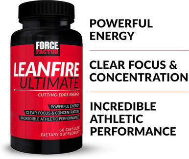 Force Factor LeanFire Ultimate Pre Workout Energy Pills for Men and Women with L-Theanine and Green Tea Extract to Boost Energy Enhance Focus and Improve Athletic Performance 180 Capsules (3-Pack)