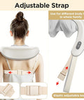 Bear 4D Deep Neck Massager With Heat, Cordless Shiatsu Neck Massager, Electric Kneading Massage Pillow For Pain Relief Office, Car, Massager For Neck, Back, Shoulder And Leg, Gifts For Mom Women Men