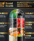 Sound Health Supplements Wild Organic Irish Sea Moss and Shilajit 8000mg Sea Moss 10000mg Shilajit Ashwagandha 2000mg Ginseng Vitamin C Vitamin D3 Black Seed Oil 2 Bottles of 60 Capsules