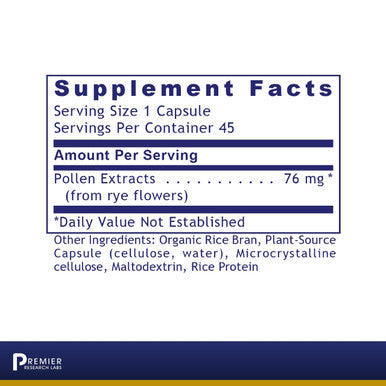 Premier Research Labs Ultrapollen - Supports Prostate Health & Urinary Function - Pristine Rye Pollen Extract - Vegan Prostate