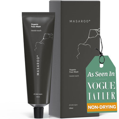 Masaroo Organic Face Wash: Hydrating Foaming Cleanser - Aloe Vera Cleanser With Vitamin C E - Gentle Face Wash For Sensitive Skin & All Skins - Anti Aging Daily Facial Wash - 125g