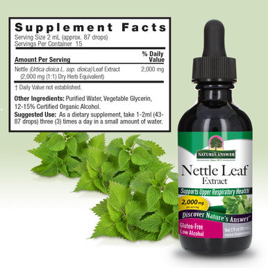 Nature'S Answer Nettle Leaf with Organic Alcohol 2-Fluid Ounces | Herbal Supplement | Promotes Immune Heath | Non-GMO Kosher Gluten-