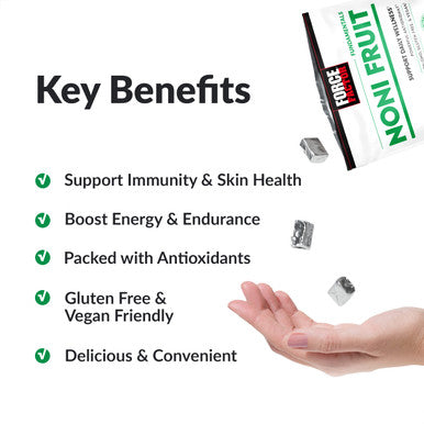 Force Factor Noni Chews for Immunity and Skin Health Support, Noni Juice Supplement, Plant-Based Antioxidant Superfood Chews, Gluten-Free, & Vegan, Apple Berry Flavor, 30 Soft Chews