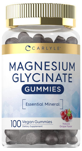 Magnesium Glycinate Gummies | 100 Count | Vegan, Non-Gmo, Gluten Free Supplement | By Carlyle