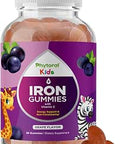 Kids Iron Gummies with Vitamin C Blood Builder Iron Supplements for Kids with Gentle for Stronger Immunity and Energy Support Vitamin B6 B12 A Niacin and Folate Gummies Vegan and GMO 60 Count