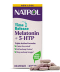 Natrol Melatonin 5-Htp Time Release Sleep Aid Triple Action Formula Calm The Mind Fall Asleep Faster And Stay Asleep Longer 60 Bi-Layer Tablets Up To A 60 Day Supply