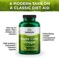 Swanson Apple Cider Vinegar Capsules - Supports Healthy Weight Loss & Digestive Health - Helps Support Metabolism and Maintain Glucose Profile - (180 Capsules 625mg Each) 2 Pack