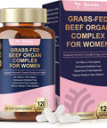 Totaria Beef Organ Supplement For Women - Beef Liver, Kidney, Heart,Uterus Tissue - Balance Hormones & Women'S Overall Energy - Grass Fed, Pasture Raised - Natural Iron Supplement With Folate - 120 Capsules