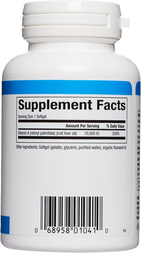 Natural Factors Vitamin A 10000 IU Supports Healthy Bones Teeth Vision and Skin 180 softgels 180 servings