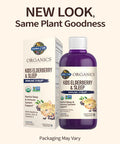 Garden of Life Organics Elderberry Immune Support For Kids With Zinc Vitamin C - Kids Elderberry & Sleep Immune Syrup Liquid Bedtime Herbs For Children No Alcohol No Added Sugar 3.92 Fl Oz
