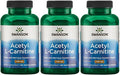 Swanson Acetyl-L-Carnitine - Amino Acid Supplement Promoting Cognitive Health & Muscle Support - Natural Formula May Promote Nervous System Health - (100 Veggie Capsules) 3 Pack
