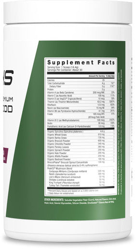 JYM Supplement Science Greens Super Food Powder for Performance Blueberry Acai Spirulina Mushrooms Vitamins BroccoPhane & Broccoli Men & Women 30 Servings