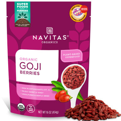 Navitas Organics Goji Berries Organic Non-GMO Sun-Dried Sulfite-Free