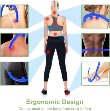 Bvn Massage Cane Trigger Point Massager For Neck Back Self Massager Detachable Manual Shoulder Massager For Pain Relief Deep Tissue Pressure Point Massage Tool Muscle Hook Muscle Knot Remover
