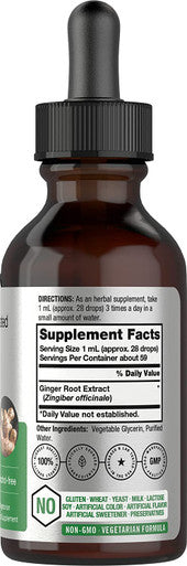 Ginger Root Extract | 2 oz | Alcohol Free Supplement | Super Concentrated | Vegetarian, Non-GMO, Gluten Free Liquid | by Horbaach
