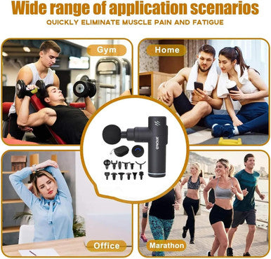 Mini Gun Massager Deep Gun Percussion Deep Tissues Muscle Massager, Quiet Muscle Massage Gun For Shoulder,Neck,Back,Arm,Leg 12 Heads Of Massage