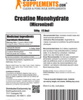 Bulksupplements.Com Creatine Monohydrate Powder (Micronized), 500G With Beta Alanine Powder, 500G - Unflavored, Gluten Free, No Fillers Bundle