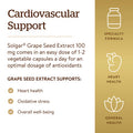 Solgar Grape Seed Extract 100 Mg 60 Vegetable Capsules - Phytonutrient Antioxidant Support - Cardio Support - Vegan Gluten Free Dairy Free - 60 Servings