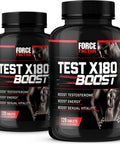 Test X180 Boost, 2-Pack, Testosterone Booster and Energy Supplement for Men, Boost Energy, Increase Stamina, and Enhance Vitality, with D-Aspartic and Fenugreek, Force Factor, 240 Tablets