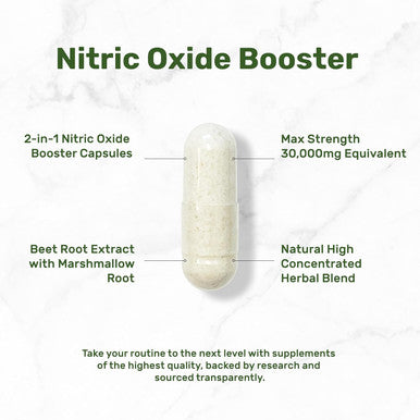 Deal Supplement Nitric Oxide Booster 30000mg Equivalent 360 Capsules Natural Beet Root & Marshmallow Root Herbal Blend Promotes Nutrient Flow to Muscles & Heart Non-GMO