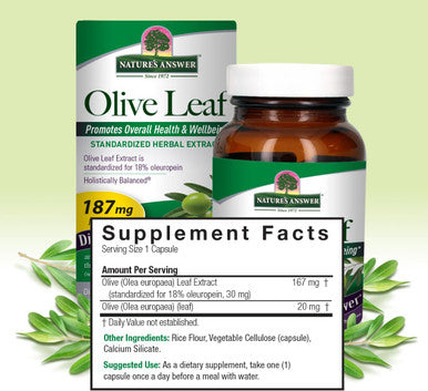 Nature'S Answer Oleopein Olive Leaf Vegetarian Capsules 60-Count Promotes Overall Good Health and Well Being Alcohol- Gluten- & Kosher