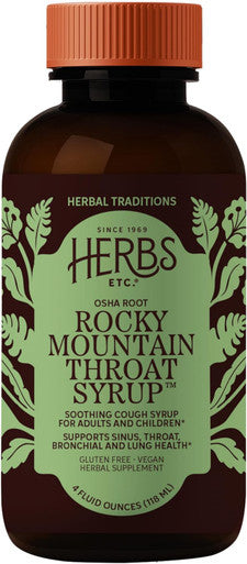 Herbs Etc. Rocky Mountain Throat Syrup Cough Syrup for Soothing Throat Care