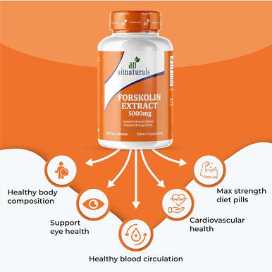 Aitnaturals Forskolin Extract - 5000 mg (120 Capsules) | Support Weight Management Immune system boost cellular energy and metabolism Manage cravings Promotes muscle| Non- GMO Gluten