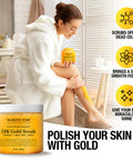 Majestic Pure 24K Gold Scrub - Biotin, Collagen, VitaminE & Stem Cell - Exfoliating Body Scrub, Skin Moisturizer, Pore Cleanser & Body Exfoliator - Natural Skin Care - 24k Scrub For Men & Women - 10oz