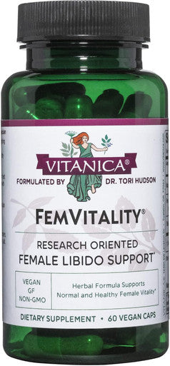 Vitanica FemVitality Libido Supplement for Women Natural Female Libido Booster for Women Increases Intimate Drive Desire and Stamina Helps Vaginal Dryness Vegan 60 Capsules