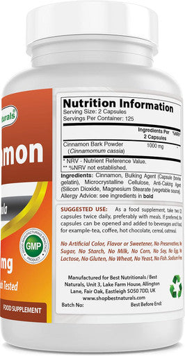 Best Naturals Cinnamon 500 mg & Magnesium Oxide 500 mg