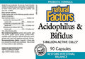 Natural Factors Acidophilus Bifidus Promotes WellBeing Digestive Health 90 Capsules