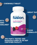 Bariatric Fusion Bariatric Multivitamin with Iron Complete Chewable Mixed Berry Post Bariatric Vitamins for Gastric Bypass and Sleeve Gastrectomy One Month Supply