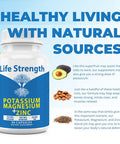 Life Strength Magnesium Potassium Supplements + Zinc 90 Capsules For Vascular Health - High Absorption Vegan, Natural Ingredients Supplement For Leg Cramps And Sleep