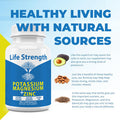 Life Strength Magnesium Potassium Supplements + Zinc 90 Capsules For Vascular Health - High Absorption Vegan, Natural Ingredients Supplement For Leg Cramps And Sleep