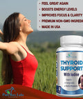Thyroid Support With Iodine - Metabolism Booster, Energy Booster, Increase Focus - Premium Non-Gmo Thyroid Supplement 60 Capsules