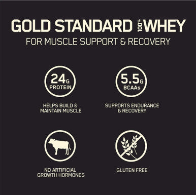 Optimum Nutrition Gold Standard 100% Whey Protein Powder Cookies And Cream 4.65 Pound (Packaging May Vary)