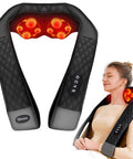 Knqze Neck Massager With Heat Neck Massager For Pain Relief Deep Tissue 4D Deep Tissue Kneading Massage For Back Leg Full Body Muscle Pain Relief Ergonomic Design Ideal For Women Men Not Cordless
