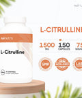 Nui Nutra L-Citrulline Supplement | 1500mg | 150 Capsules | Amino Acid Supplement & Nitric Oxide Booster | Immune & Cardiovascular System Support | Muscle Endurance & Pre-Workout Support