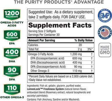 Purity Products Ultra Pure Omega 3 60 softgels